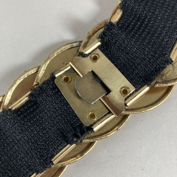Fish Scale Gold Coin Stretchy Retro Belt 25” Boho Stretchy Glam Disco 70’s-80’s - Picture 9 of 11